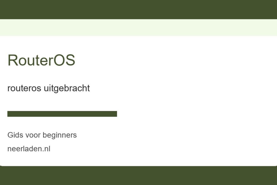 routeros uitgebracht voor beginners