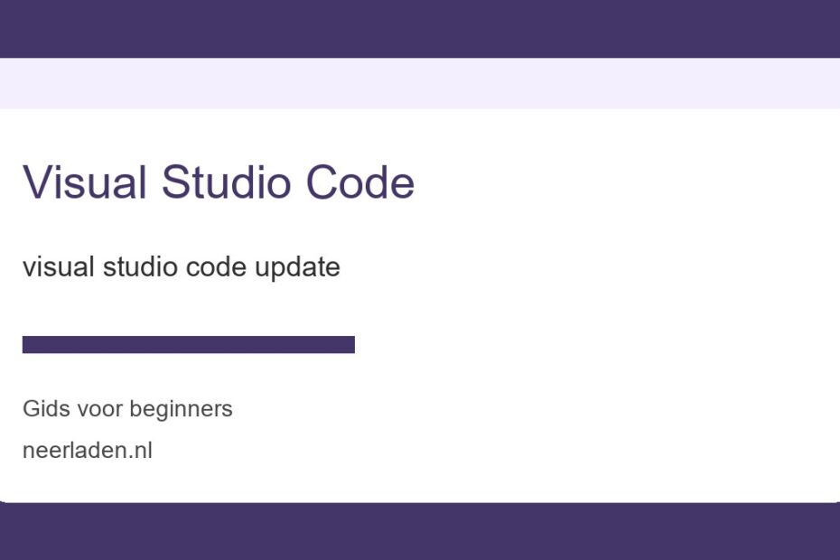 visual studio code update voor beginners