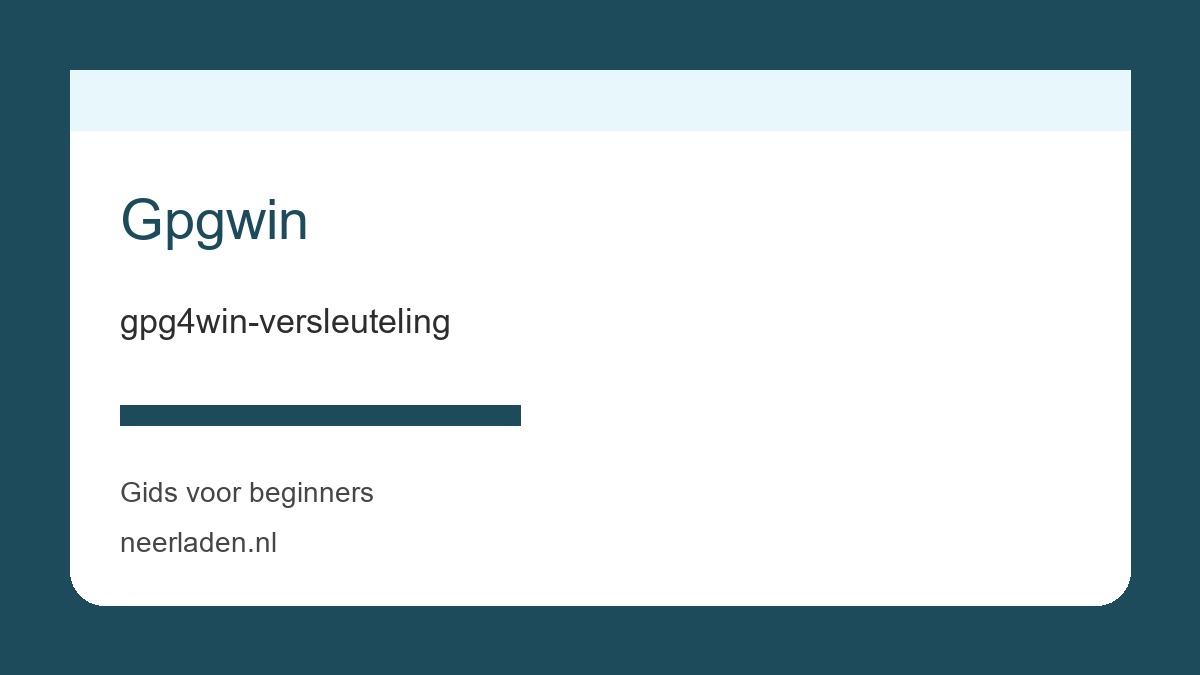 gpg4win-versleuteling voor veiligheidsbewuste gebruikers