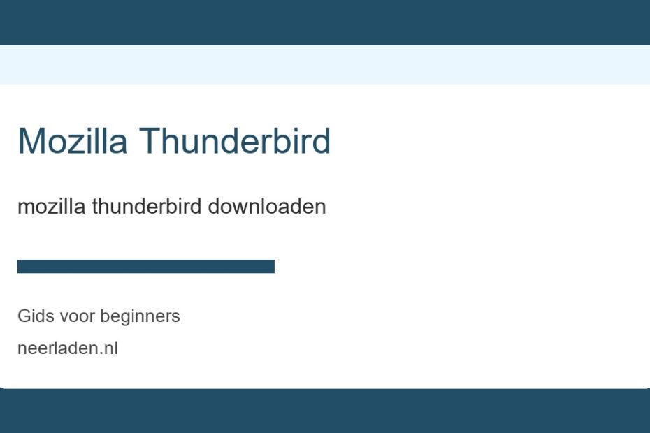 mozilla thunderbird downloaden voor beginners