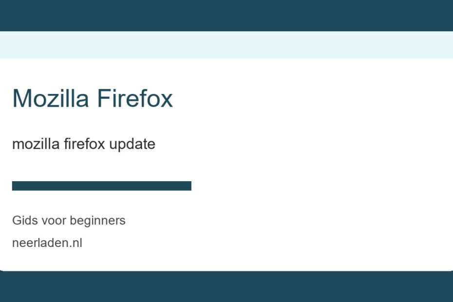 mozilla firefox update voor beginners