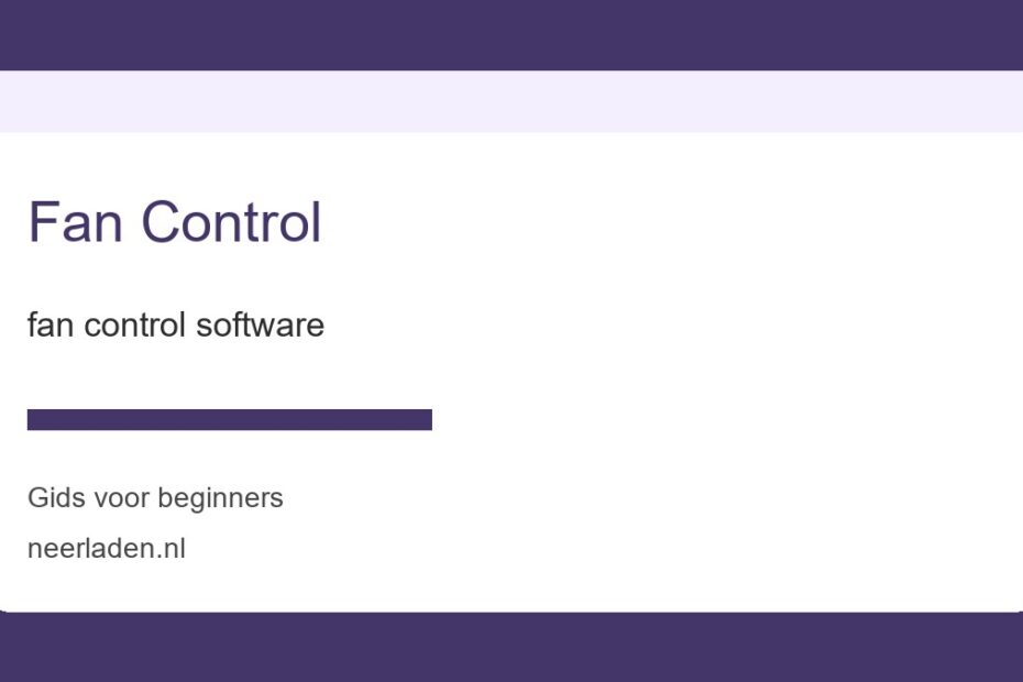 fan control software voor beginners