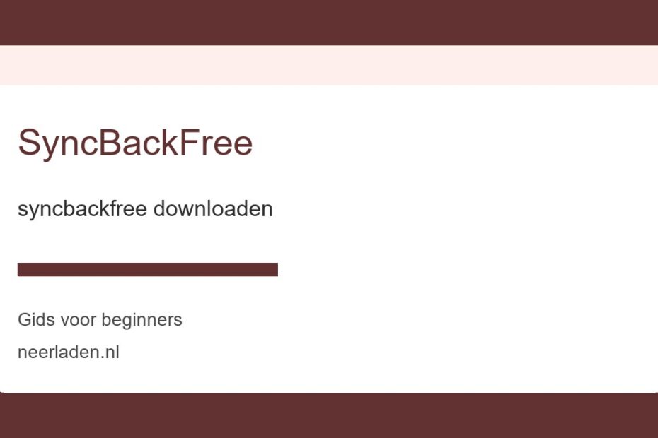 syncbackfree downloaden voor beginners