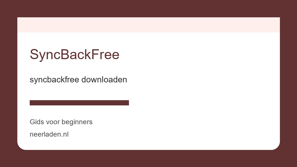 syncbackfree downloaden voor thuisgebruikers met veel data