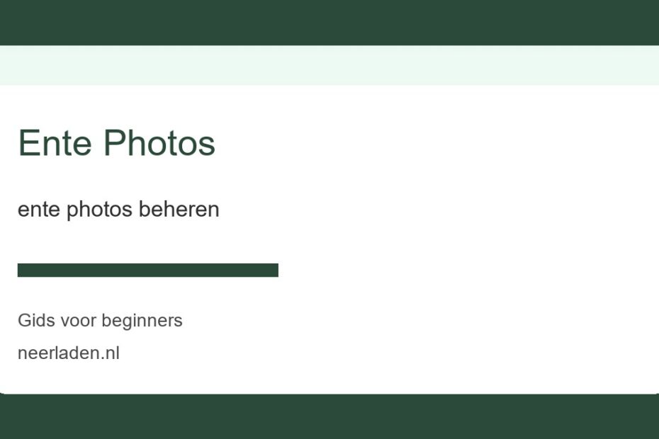 ente photos beheren voor beginners
