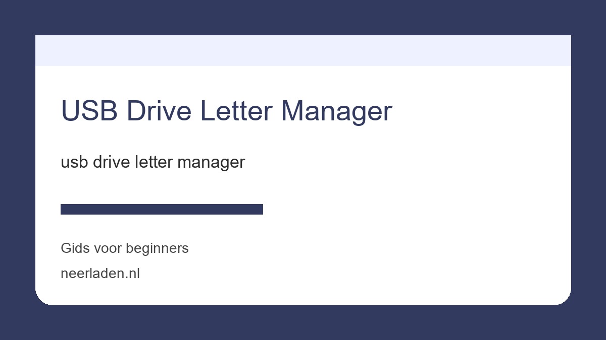 usb drive letter manager voor praktische gebruikers