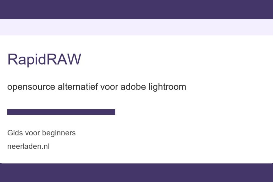 opensource alternatief voor adobe lightroom voor beginners