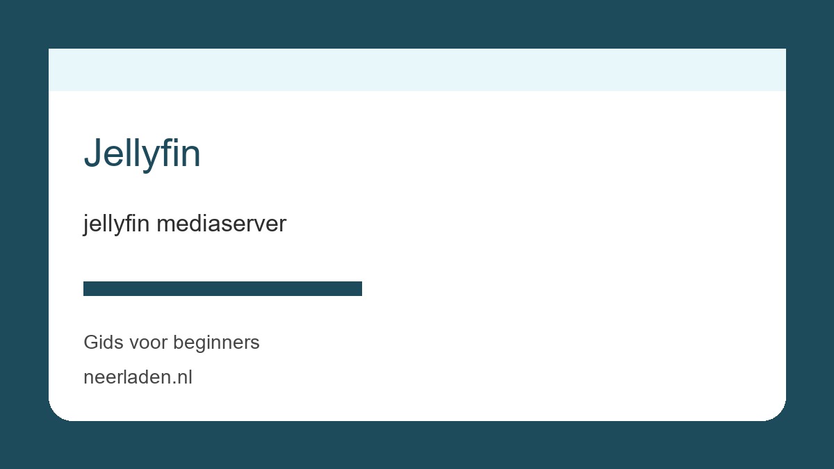 jellyfin mediaserver voor thuisgebruikers met veel data