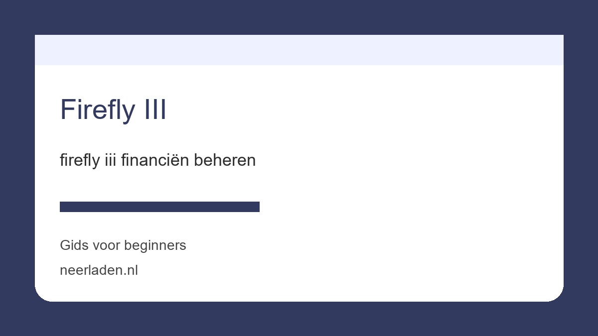 firefly iii financiën beheren voor thuisgebruikers met veel data