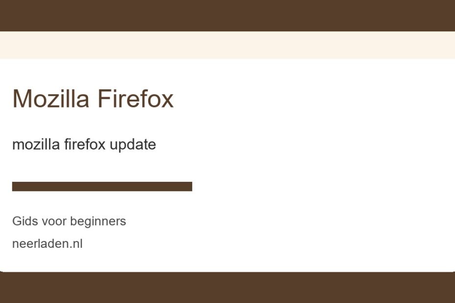 mozilla firefox update voor beginners