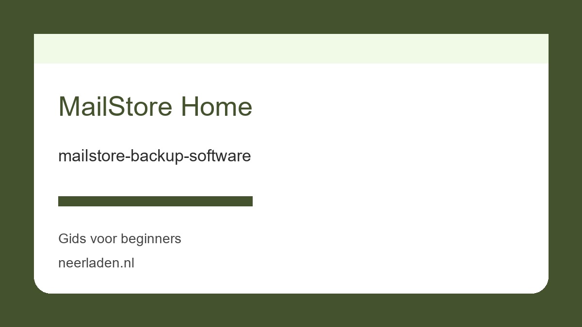 mailstore-backup-software voor thuisgebruikers met veel data