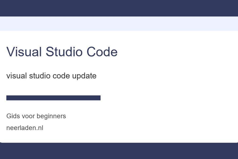 visual studio code update voor beginners