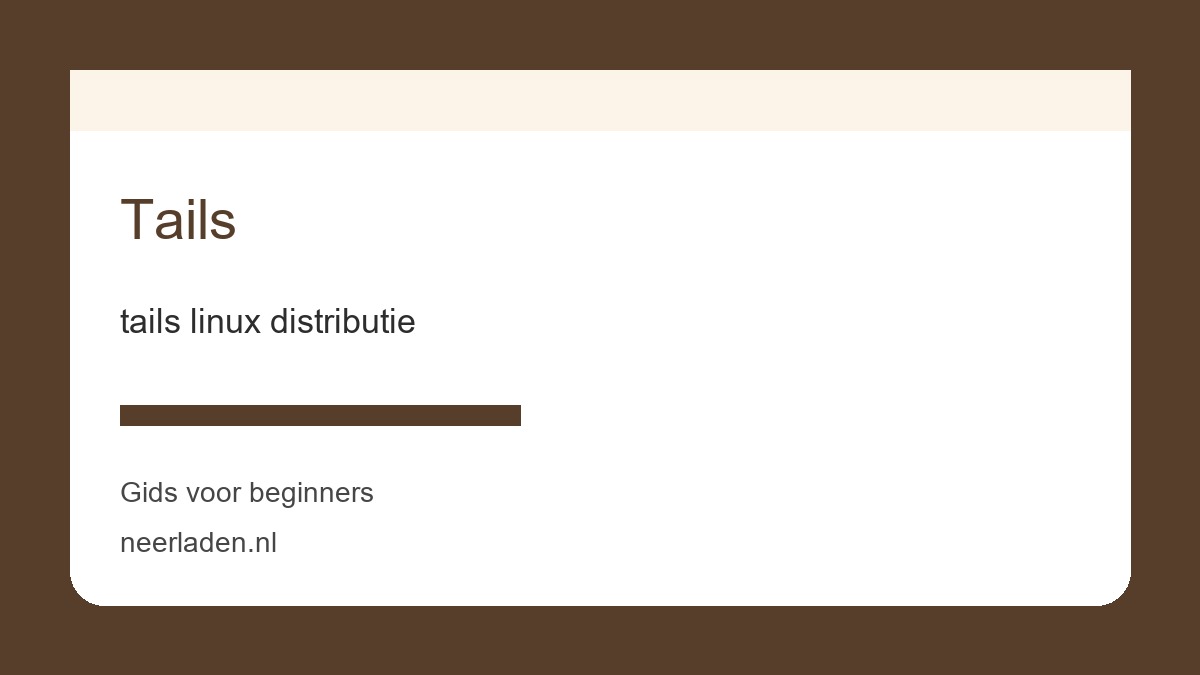 tails linux distributie voor veiligheidsbewuste gebruikers