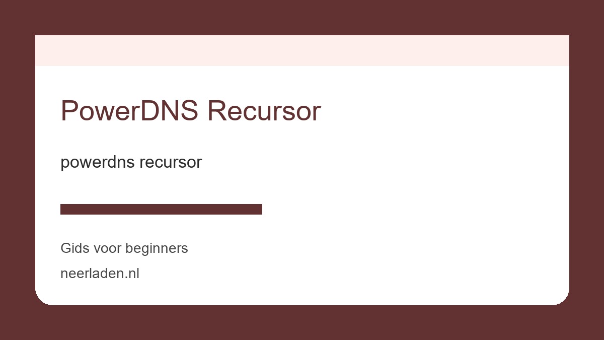 powerdns recursor voor veiligheidsbewuste gebruikers