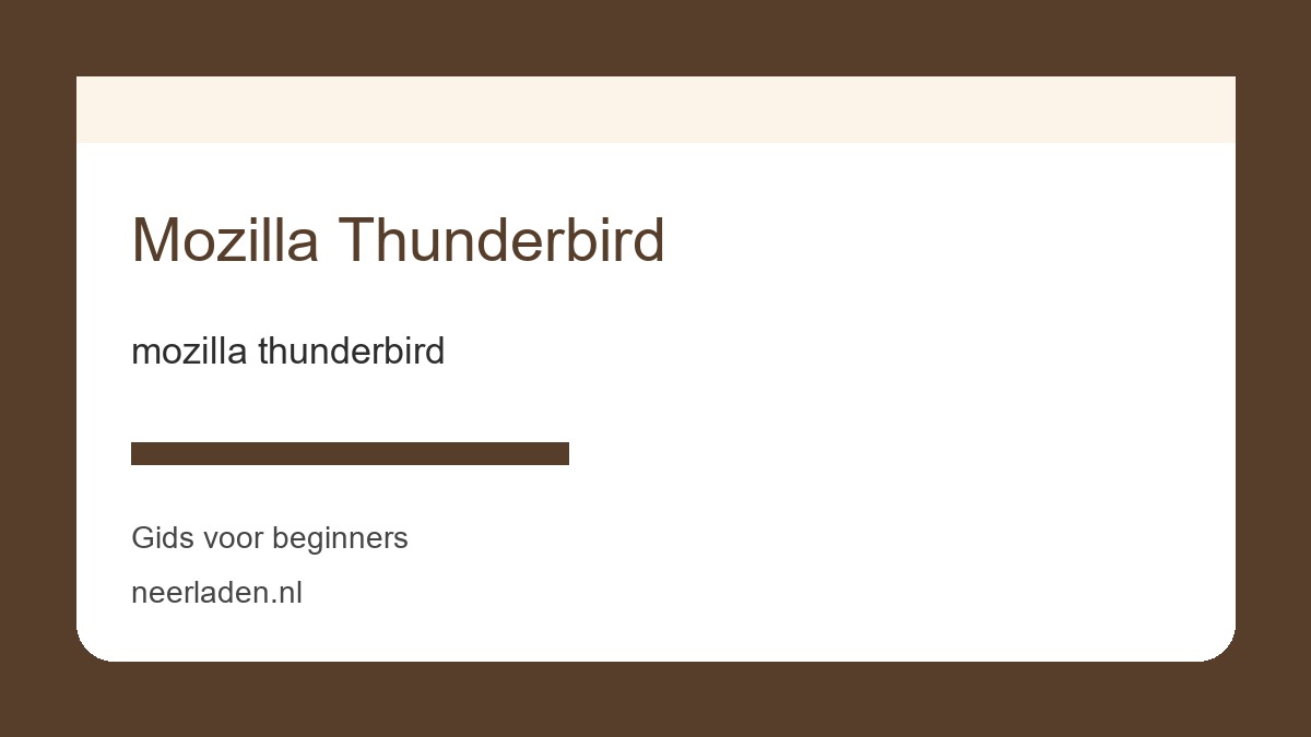 mozilla thunderbird voor download- en softwaregebruikers