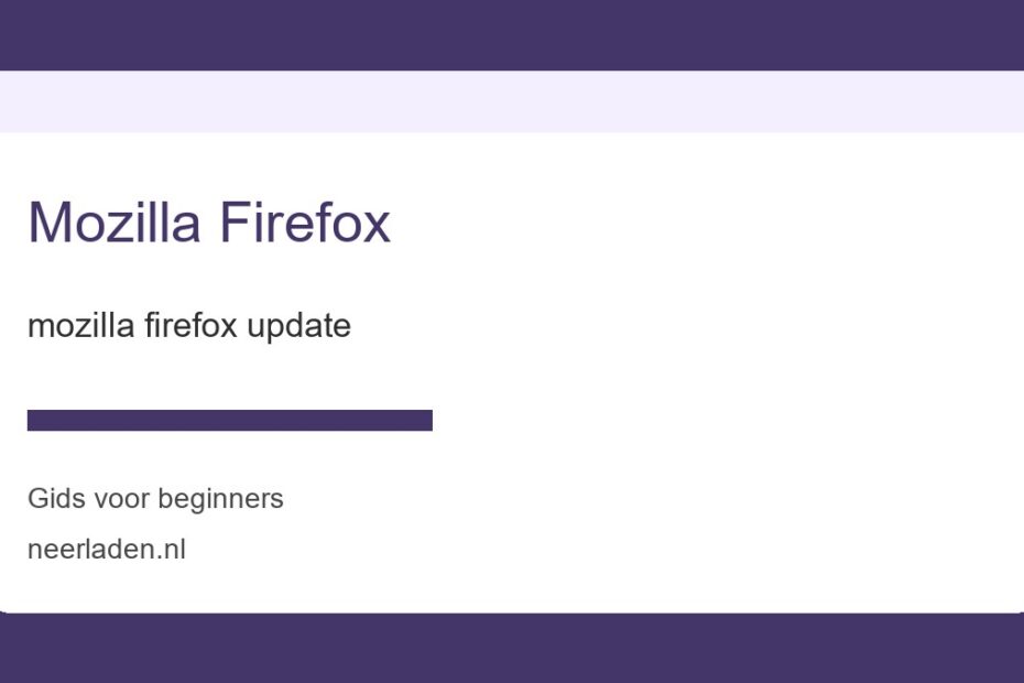 mozilla firefox update voor beginners