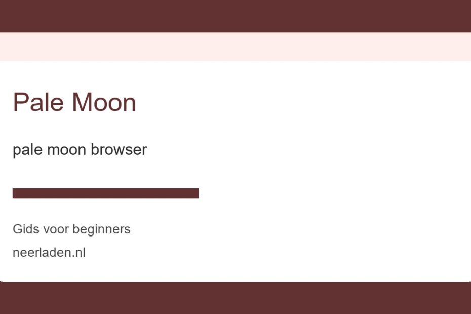 pale moon browser voor beginners