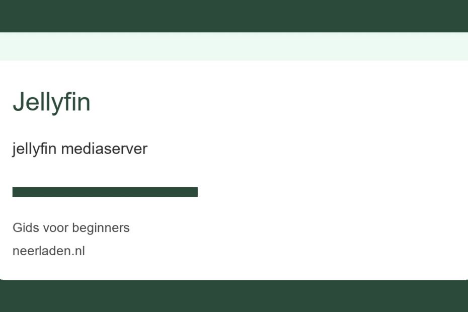 jellyfin mediaserver voor beginners