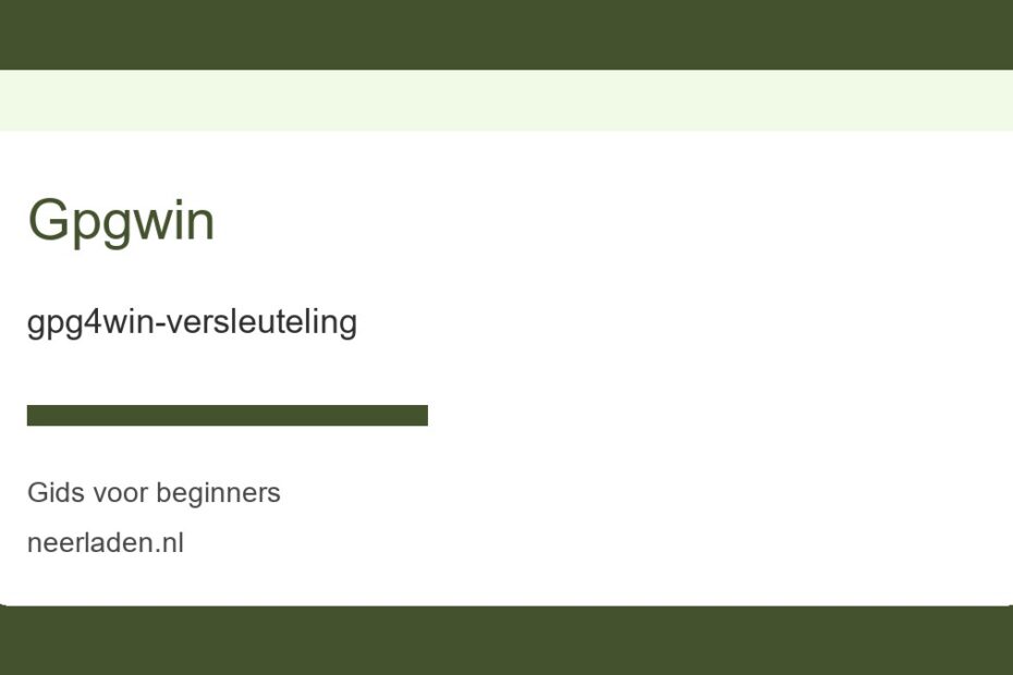 gpg4win-versleuteling voor beginners