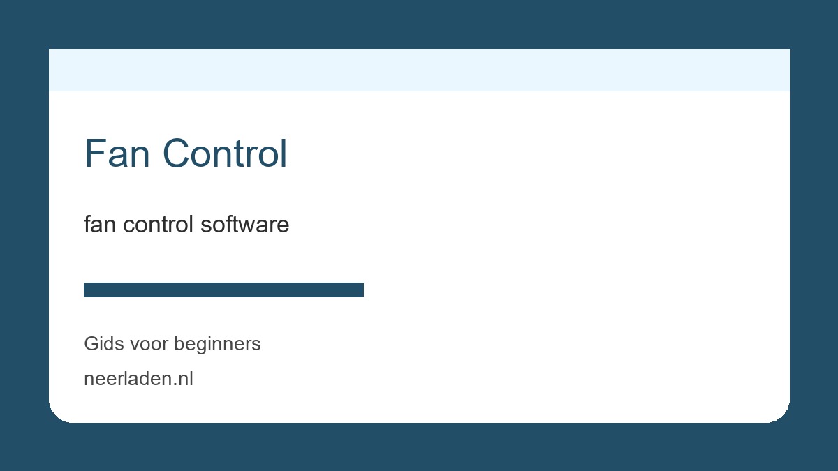 fan control software voor praktische gebruikers