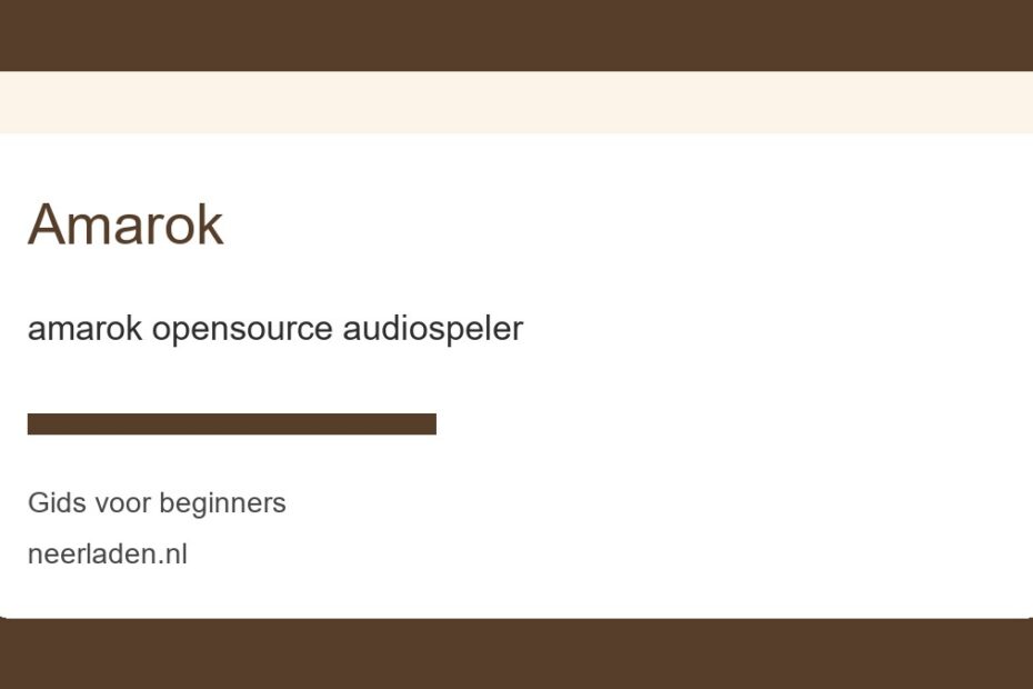 amarok opensource audiospeler voor beginners