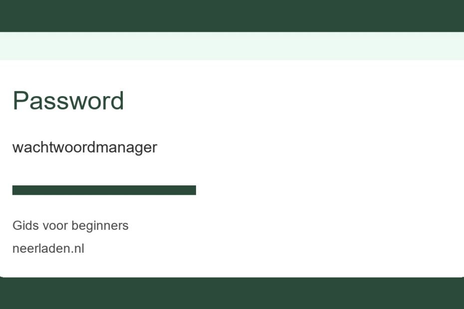 wachtwoordmanager voor beginners