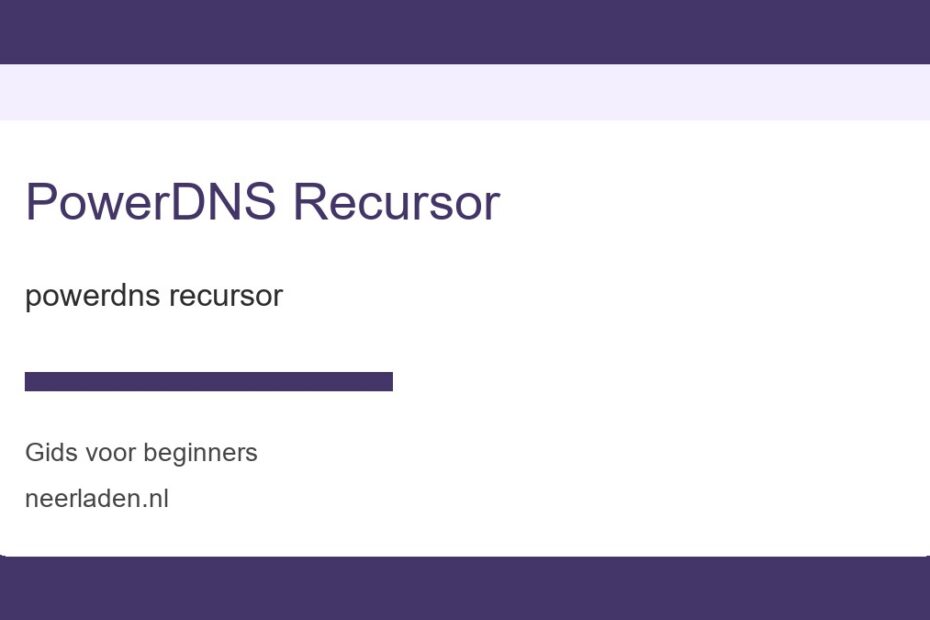 powerdns recursor voor beginners