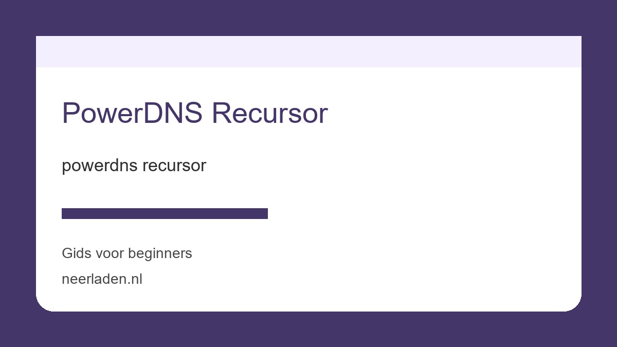 powerdns recursor voor veiligheidsbewuste gebruikers