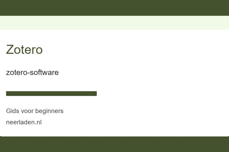 zotero-software voor beginners