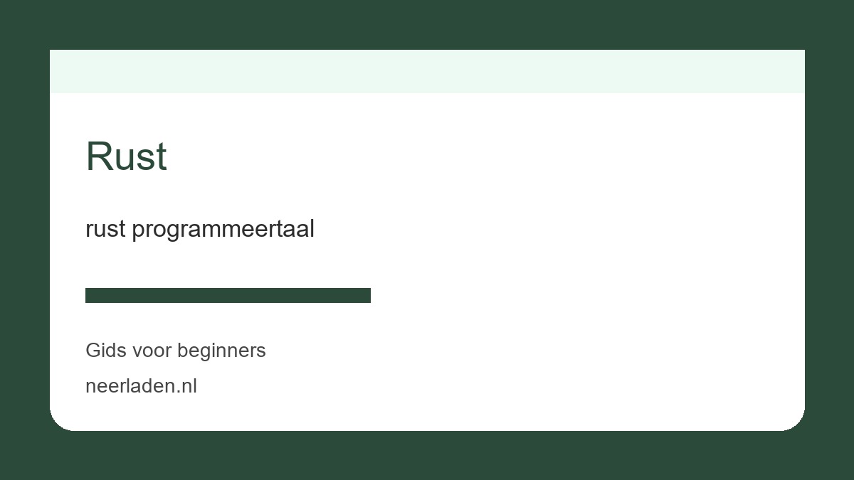 rust programmeertaal voor ontwikkelaars en technische gebruikers