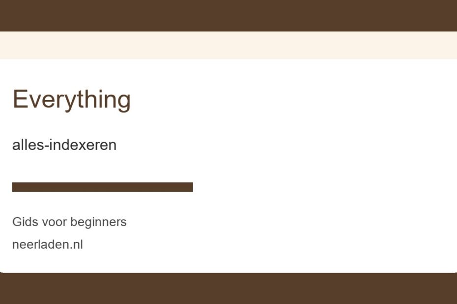 alles-indexeren voor beginners