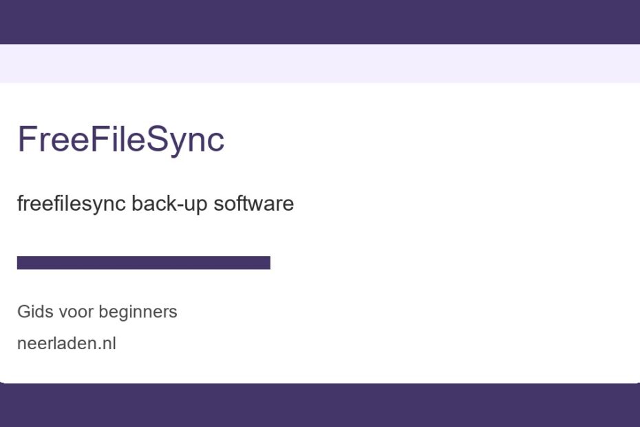 freefilesync back-up software voor beginners