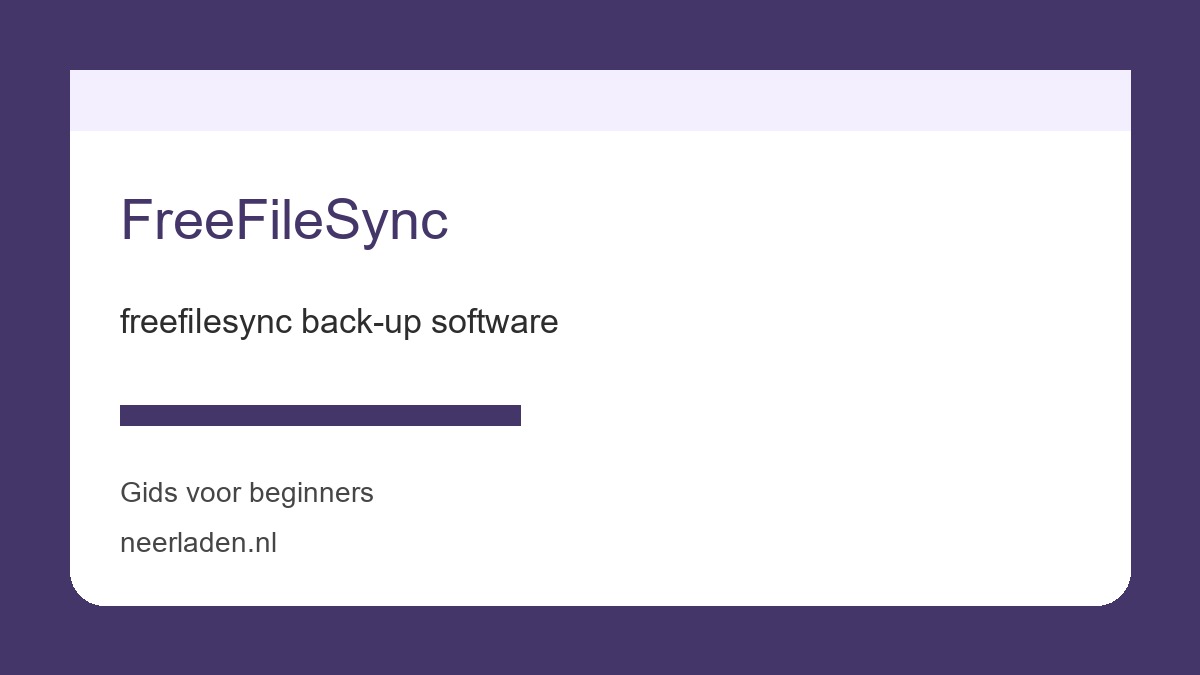 freefilesync back-up software voor thuisgebruikers met veel data
