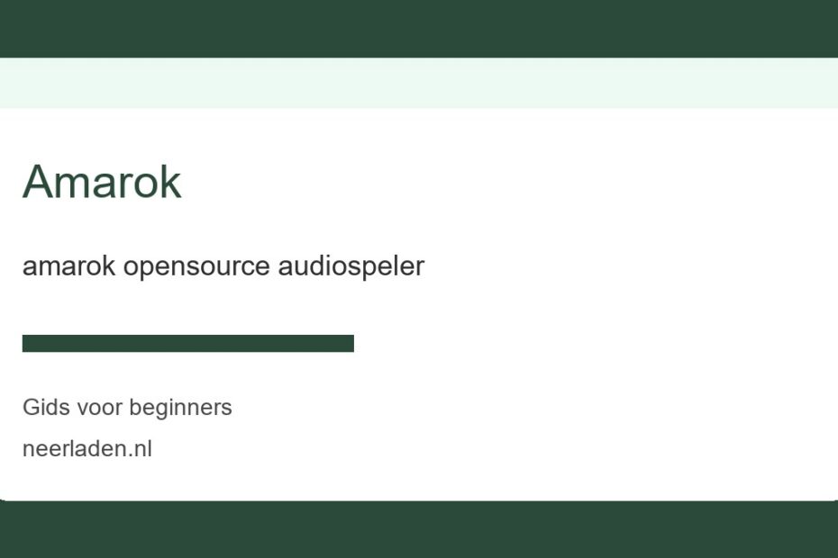 amarok opensource audiospeler voor beginners