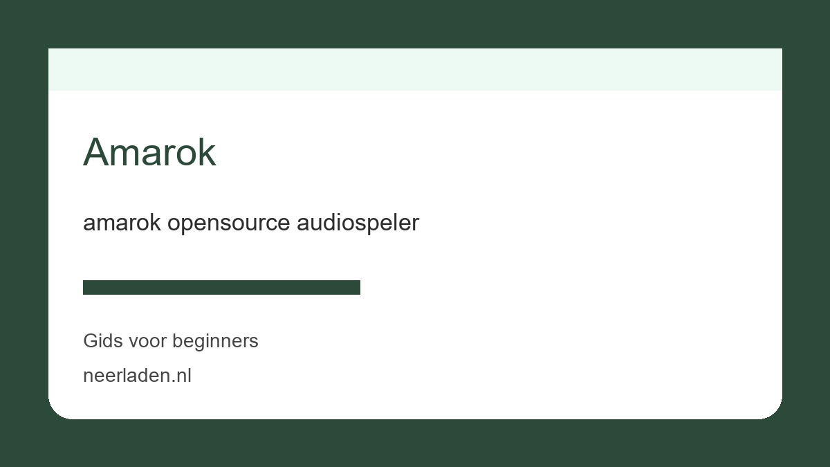 amarok opensource audiospeler voor makers en mediagebruikers