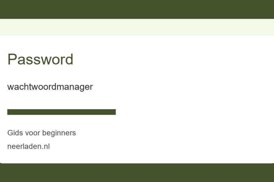 wachtwoordmanager voor beginners