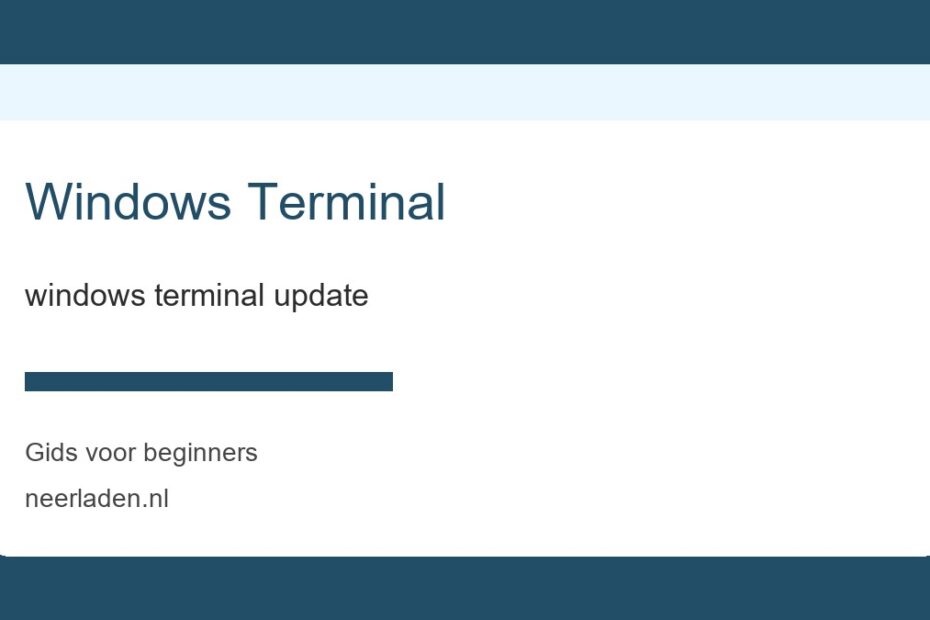 windows terminal update voor beginners