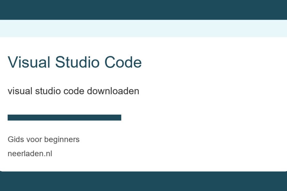 visual studio code downloaden voor beginners