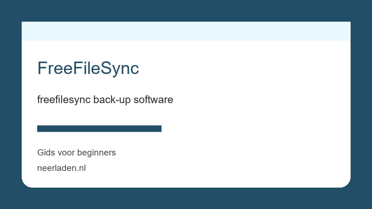 freefilesync back-up software voor thuisgebruikers met veel data