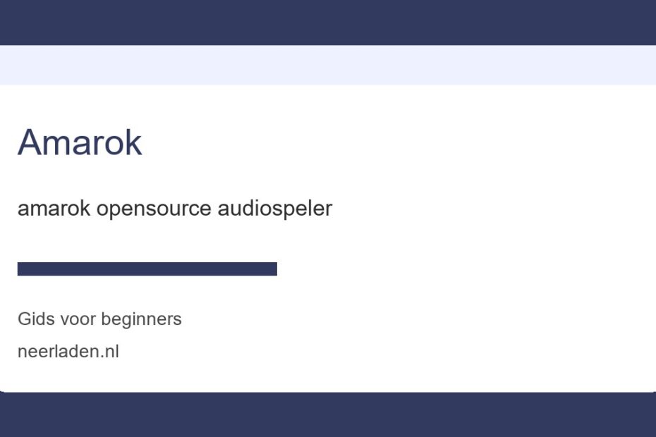 amarok opensource audiospeler voor beginners