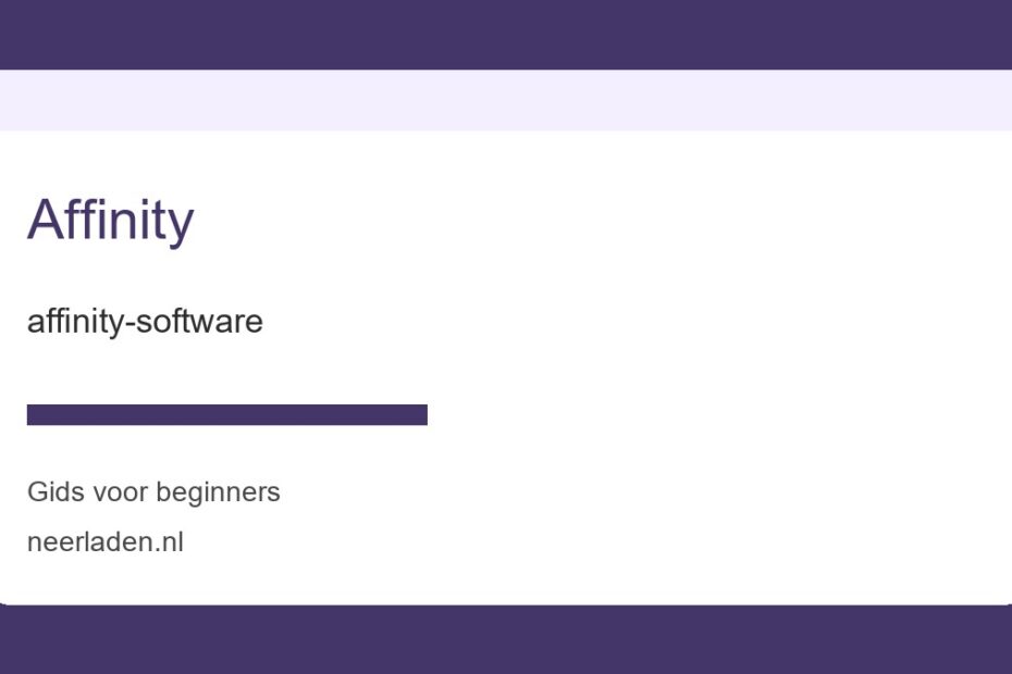 affinity-software voor beginners