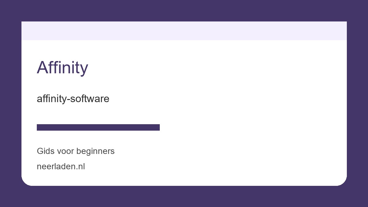 affinity-software voor makers en mediagebruikers