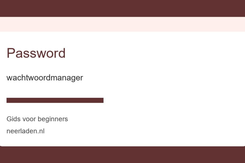 wachtwoordmanager voor beginners