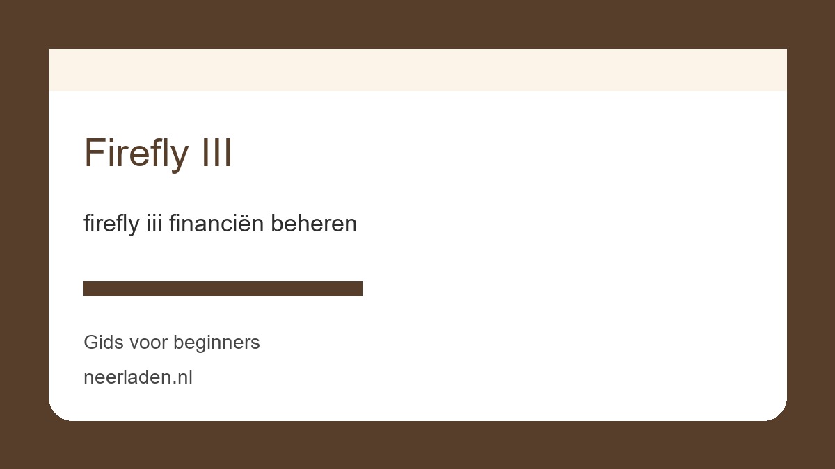 firefly iii financiën beheren voor thuisgebruikers met veel data