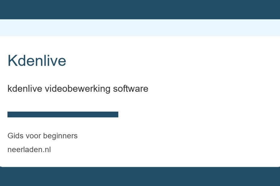 kdenlive videobewerking software voor beginners