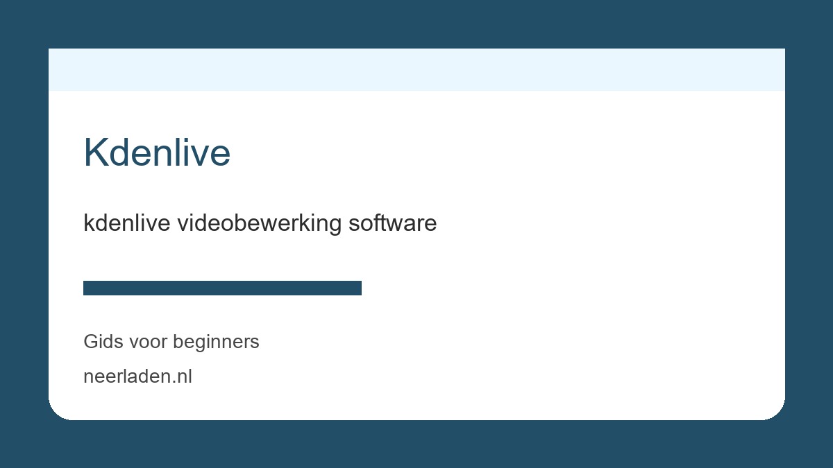 kdenlive videobewerking software voor makers en mediagebruikers