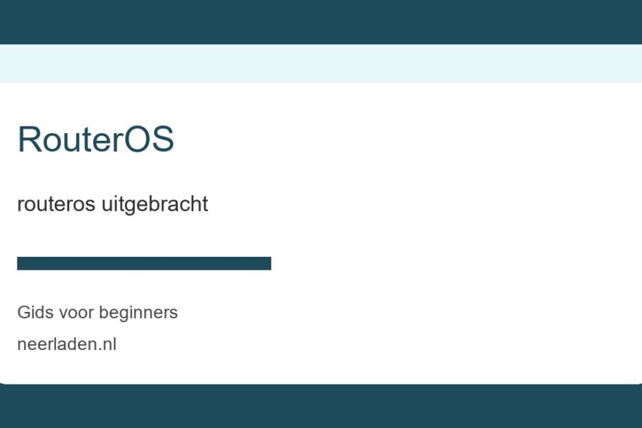 routeros uitgebracht voor beginners