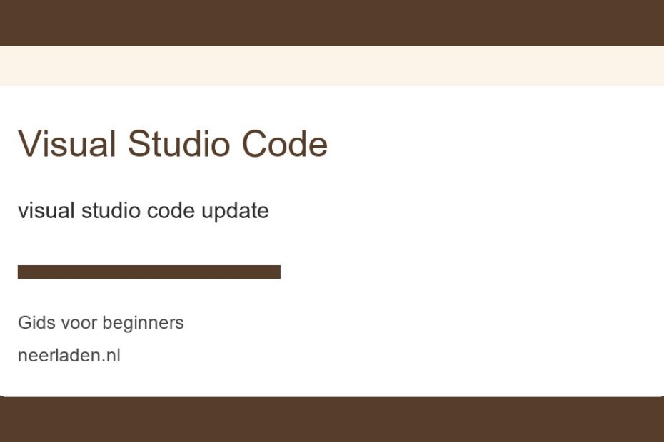 visual studio code update voor beginners