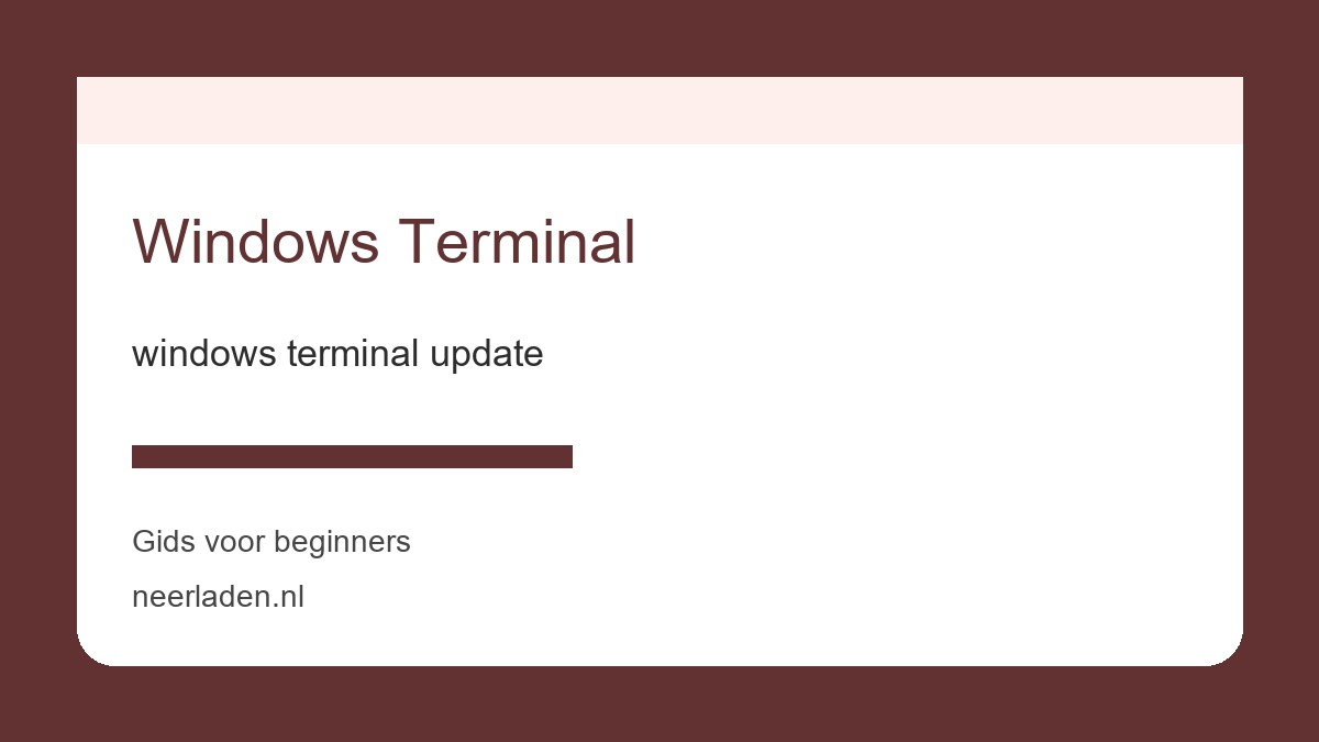windows terminal update voor ontwikkelaars en technische gebruikers