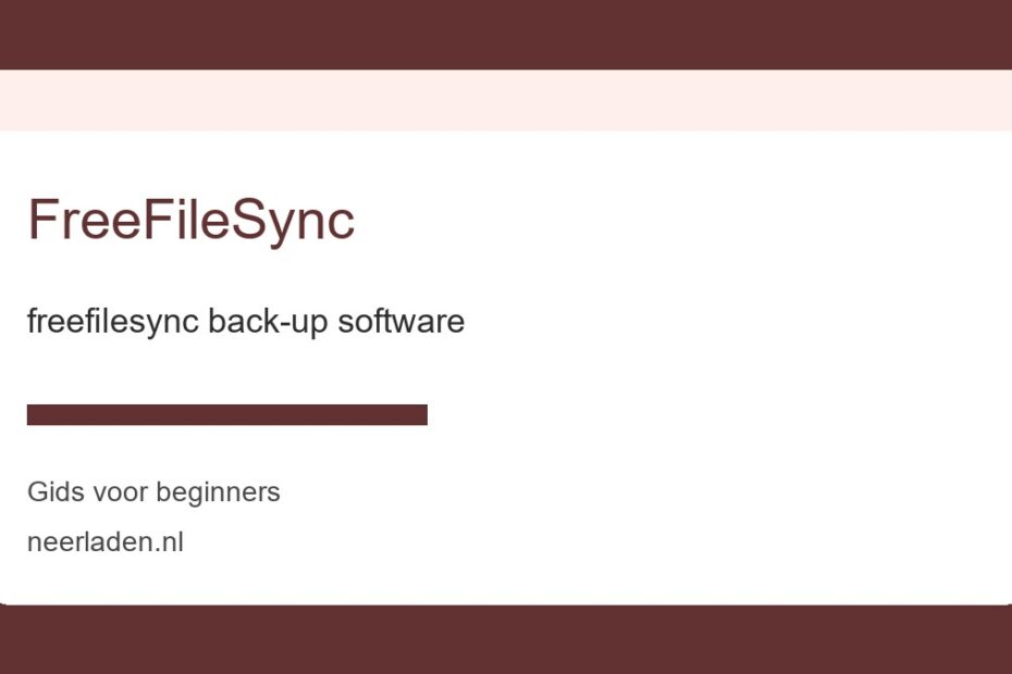 freefilesync back-up software voor beginners